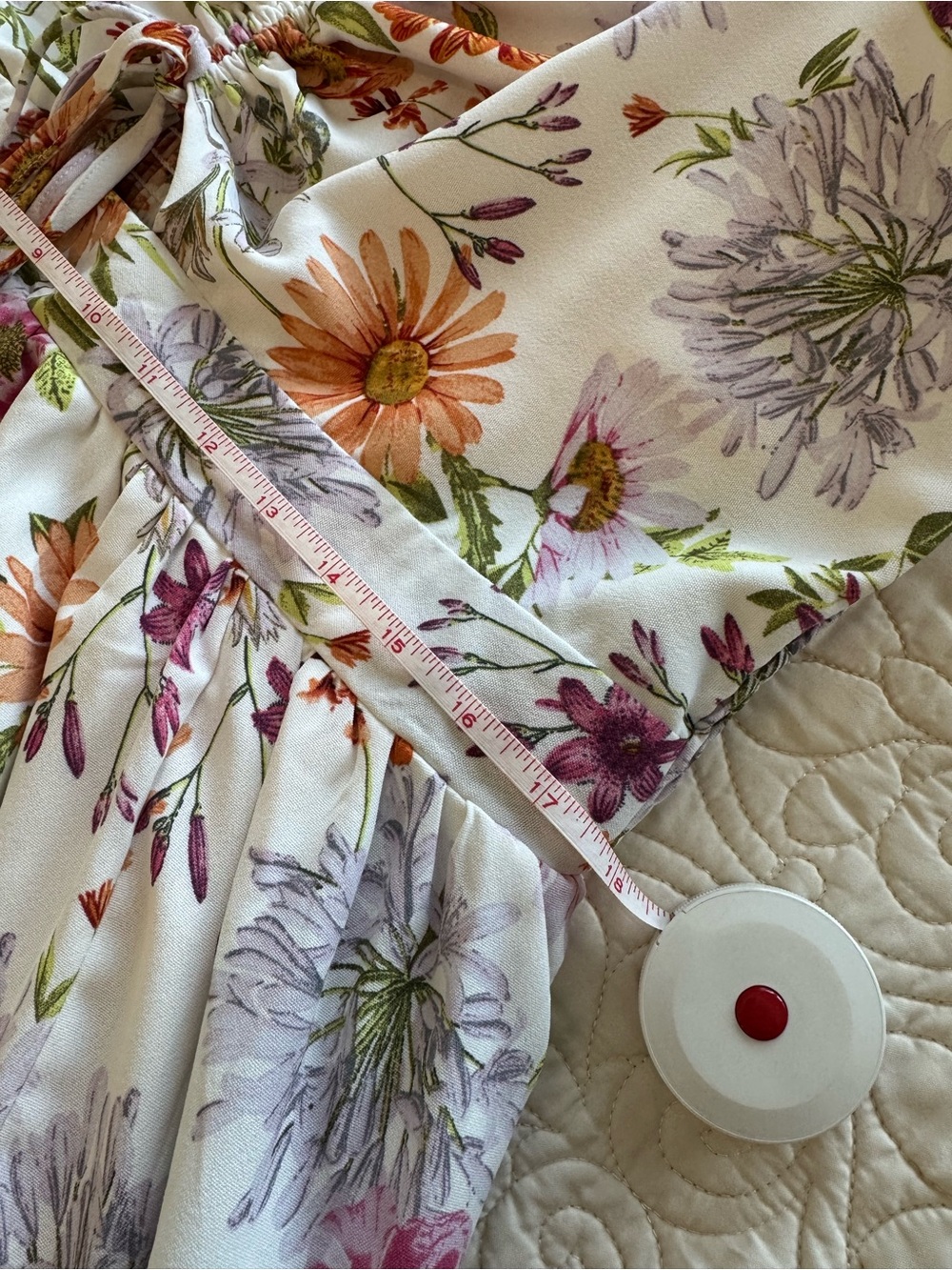 ARULA Meadow Floral Puff-Sleeve Maxi Dress in White with Multicolor Blooms - Picture 9 of 9